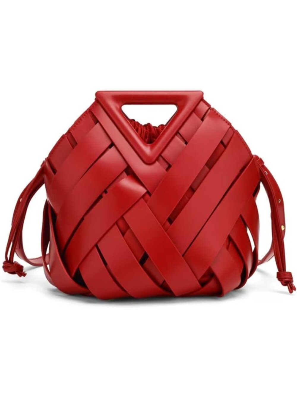 Stylish Vegan Leather Woven Clutch Purse - Small Crossbody & Shoulder Bag